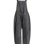 Original Cool Denim Split-Joint Square-Neck Overalls