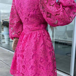 Sexy hollow water-soluble lace lace temperament commuter dress