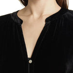 Solid Color Velvet Long-sleeved V-neck Lace-up Mini Dress