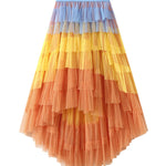 Irregular cake skirt high waist mesh skirt