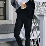 Drop Shoulder Turtleneck Colorblock Knit Sweater Pullover