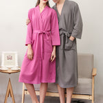 Comfortable Solid Bandage Thin Pajama Robe