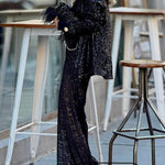 Special Treat Sequin Lapel Party Loose Blazer