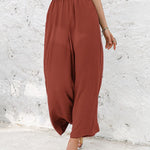 Simple Wide Leg Loose Elasticity Casual Pants Bottoms
