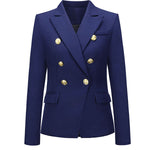 Long Sleeves Buttoned Notched Collar Blazer Outerwear
