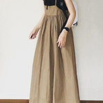 Original Solid Color Pleats Suspender Dress