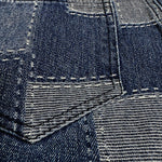Loose Wide Leg Buttoned Plaid Pockets Split-Joint Jean Pants Bottoms