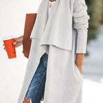 Fireside Pocketed Oversized Drape Neckline Knit Cardigan