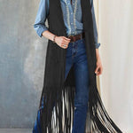 Fashionable Tassel Horse Slim Fit Sleeveless Vest Cape Coat