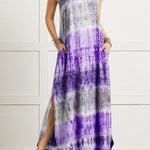 SLEEVELESS COLORFUL PRINTING MAXI DRESS