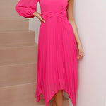 Marissa Pink Pleated Midi Dress