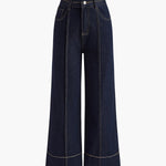 High Waisted Wide Leg Pockets Jean Pants Bottoms