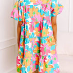 HAPPY SMILES FLORAL MINI DRESS
