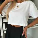 Tayshia Short Sleeve Crop Stretch T-shirt
