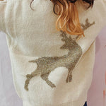 Christmas Pattern Knitted Crew Neck Long Sleeved Sweater