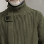 Men's Classic Casual Stand-up Collar Zip-up Knit Cardigan