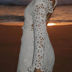 Forever Sunsets Crochet Back Lace-up Coverup Maxi Dress