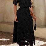 Elegant Lace Midi Skirt