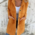 Morwenna | Long Sleeve Button Coat with Pockets