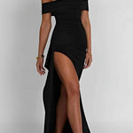 Sexy Lady Off Shoulder High Slit Maxi Dress