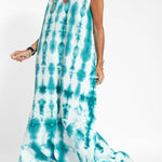 Turquoise print fluid dress
