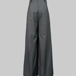 Loose Wide Pants High-Waisted Pleated Split-Front Pants Trousers