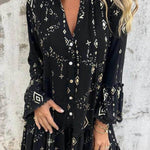Fashionable Trumpet Lace Sleeve Hollow Dress