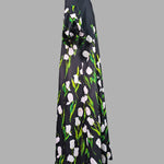 Long Sleeves Loose Floral Floral Printed Pleated Split-Joint Stand Collar Trench Coats