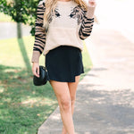 Oatmeal Tiger Printed Long Sleeve Sweater