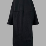 Long Sleeves Loose Solid Color Collarless Woolen Coat
