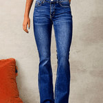 Vintage Stretch Washed Street Flared Jeans