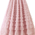 Regal Reverie Tiered Elastic Waist Tulle Maxi Skirt