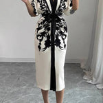 Printed split cuff cardigan