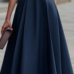 Zip-Front Short Sleeve Fit & Flare Midi Dress
