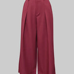 Loose Ninth Pants Solid Color Zipper Casual Pants Bottoms Trousers