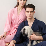 Comfortable Solid Bandage Thin Pajama Robe