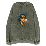 Woman Blowing Bubblegum Vintage Sweatshirt