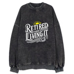 Retired And Living It Vintage Sweatshirt