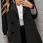 Solid color lapel buttoned slim fit blazer