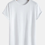 3 Pieces Basic Cotton Arc Hem T-Shirts
