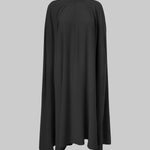 Simple Batwing Sleeves Lace-Up Solid Color High-Neck Midi Dresses