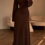 Elegant Tie-waist Knitted Dress