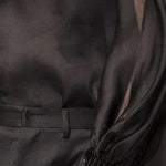 Long Sleeves Loose See-Through Solid Color Mock Neck Blouses&Shirts Tops