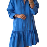 Women's Fashion Loose Button Down Shirt Dress