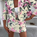 Picture Perfect Botanical Floral Print Wrap Mini Skort