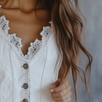 Vintage Lace Collar Sleeveless Vest