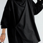 Long Sleeves Loose Solid Color High Neck T-Shirts Tops
