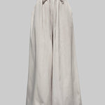 Loose Wide Leg Drawstring Solid Color Casual Pants Bottoms Trousers