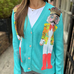 Christmas Nutcracker Sequined Casual Knitted Cardigan
