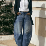 Harem Pants Pleated Split-Joint Jean Pants Bottoms
